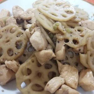 甘辛タレで☆鶏肉とレンコンの照り焼き